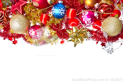Image of christmas balls and tinsel