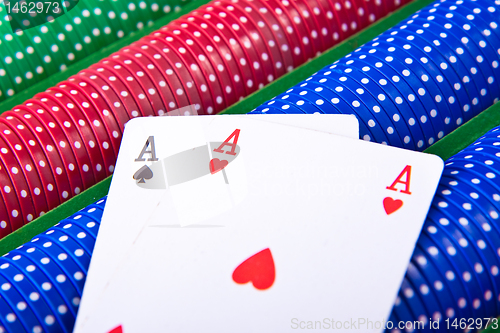 Image of poker chips with ace