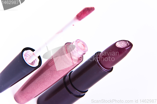 Image of lipstick with lip gloss