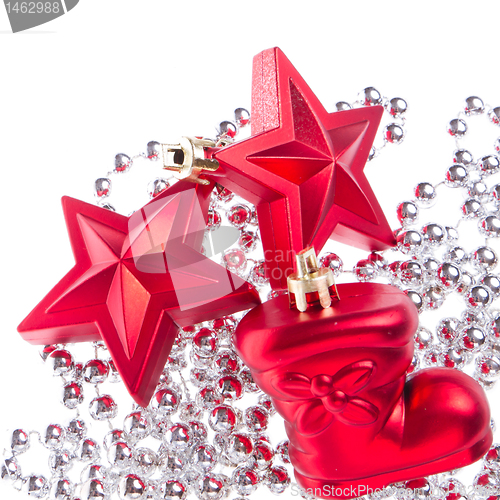 Image of christmas decoration with tinsel