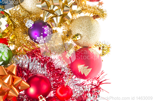 Image of christmas balls and tinsel