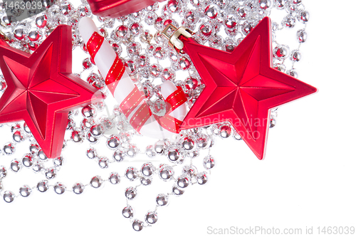 Image of christmas decoration with tinsel