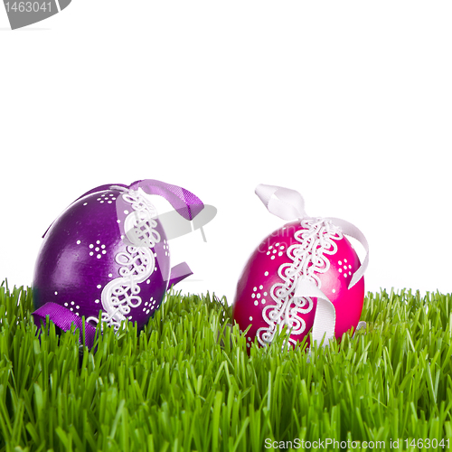 Image of easter eggs in grass