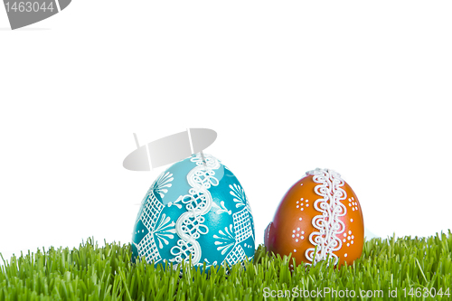 Image of easter eggs in grass