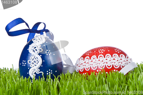 Image of easter eggs in grass