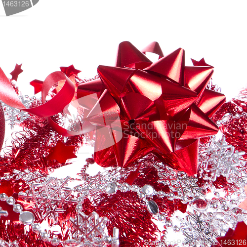 Image of ball with ribbon and tinsel