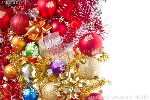 Image of christmas balls and tinsel