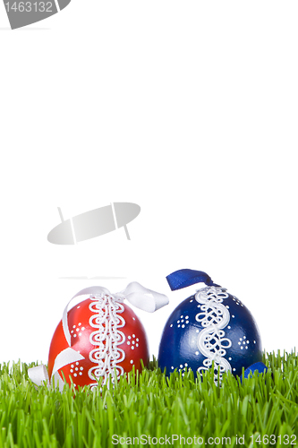 Image of easter eggs in grass