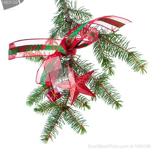 Image of decorated christmas branch