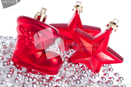 Image of christmas decoration with tinsel