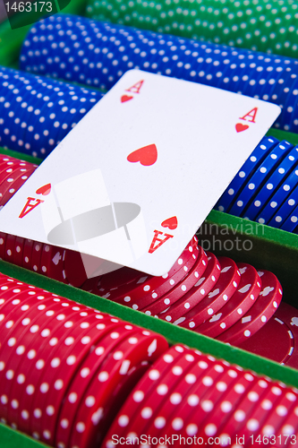 Image of poker chips with ace