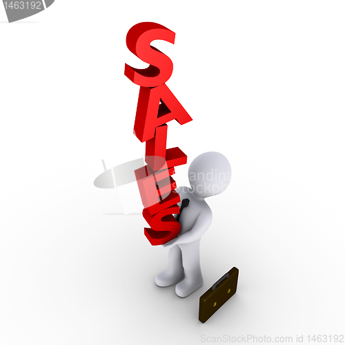 Image of Businessman carrying sales