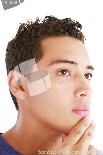 Image of Handsome man looking away from the camera 