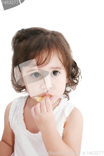 Image of Pretty little girl. Isolated on white background 