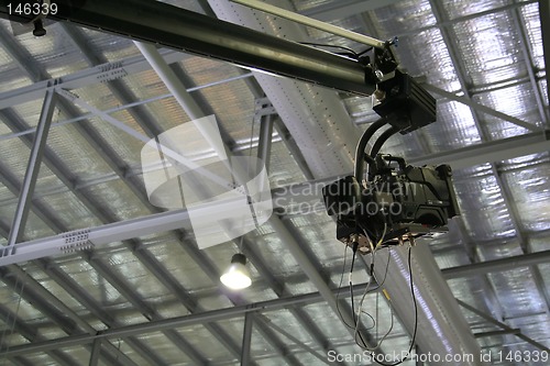 Image of Hanging television camera