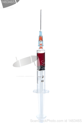 Image of A 2ml syringe and needle. Blur