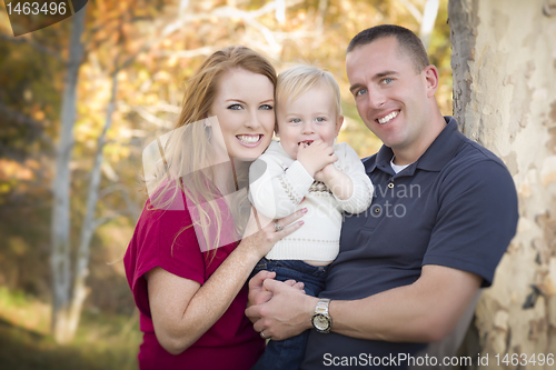 Image of Young Attractive Parents and Child Portrait