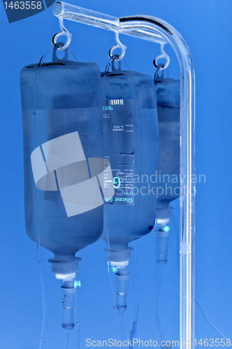 Image of Shaded three infusion bottles hanging