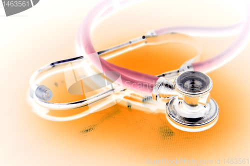 Image of Isolated stethoscope waiting for patients to inspect