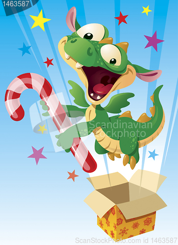 Image of Dragon with the candy cane