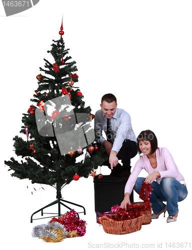 Image of Decorating the Christmas tree