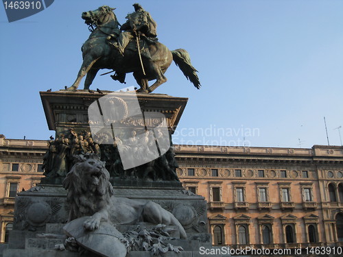 Image of Vittorio Emanuele II Statue (Ercole Rosa, 1896) in Piazza del Duomo, Milan