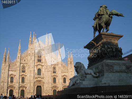 Image of Vittorio Emanuele II Statue (Ercole Rosa, 1896) in Piazza del Duomo, Milan