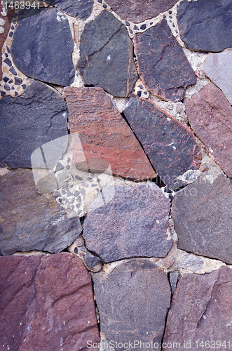 Image of Architectural background of wall built of stone.