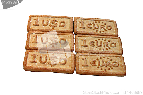 Image of usd and euro biscuits