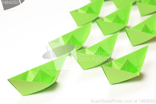 Image of Green paper boats