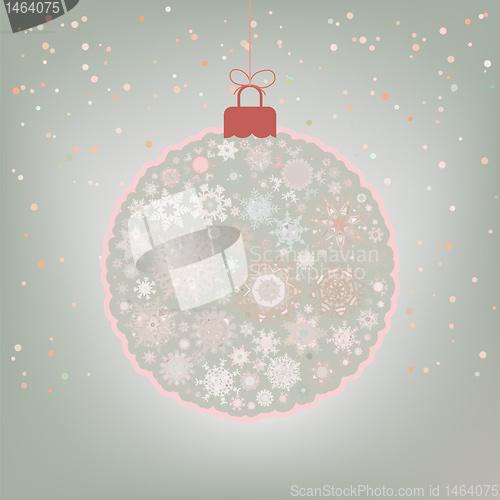 Image of Beautiful Christmas ball card. EPS 8