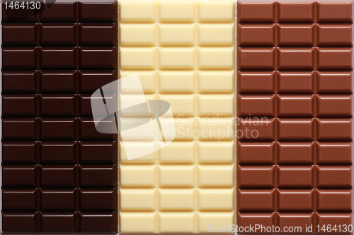 Image of 3 sorts of chocolate