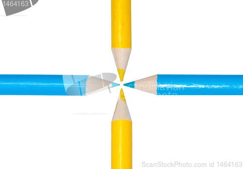 Image of blue and yellow pencils
