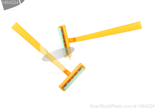 Image of two disposable razor isolated on white background