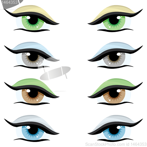 Image of Vector set. Eyes of different colors