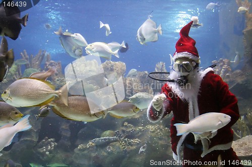 Image of Santa Clause Feeding Fishes