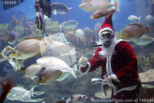 Image of Santa Clause Feeding Fishes