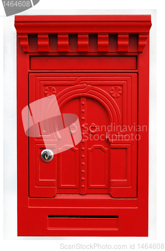 Image of Red Mailbox front isolated