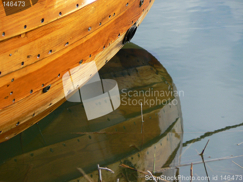 Image of Boat reflection in water