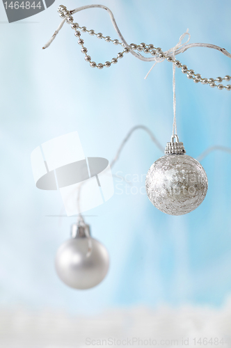Image of silver christmas baubles