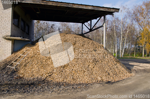 Image of Biomass fuels. Chipped wood. Natural fuels.