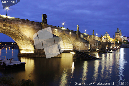 Image of charles bridge at twilight