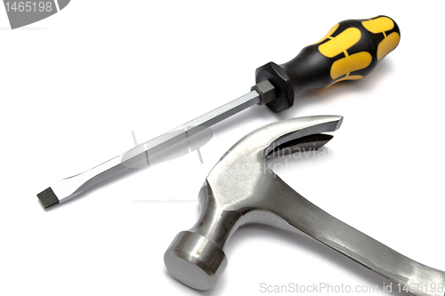 Image of Screwdriver and hammer
