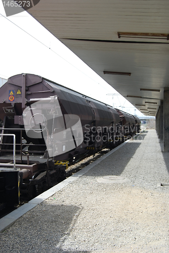 Image of Freight wagons on railway station