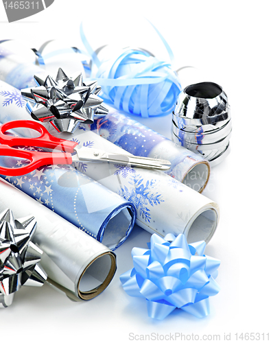 Image of Christmas wrapping paper rolls