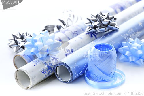 Image of Christmas wrapping paper rolls