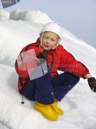 Image of Young girl with icicle