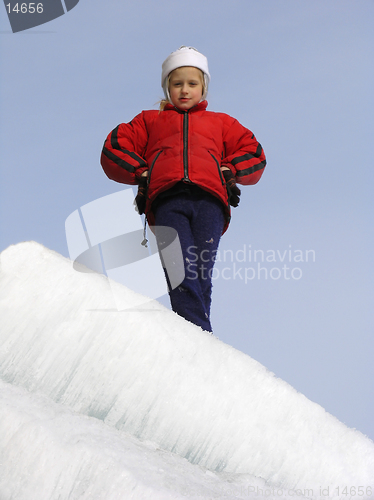 Image of Young girl on ice slope