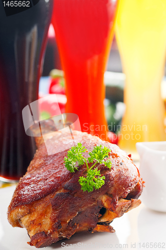 Image of original German BBQ pork  knuckle