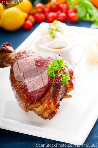 Image of original German BBQ pork  knuckle